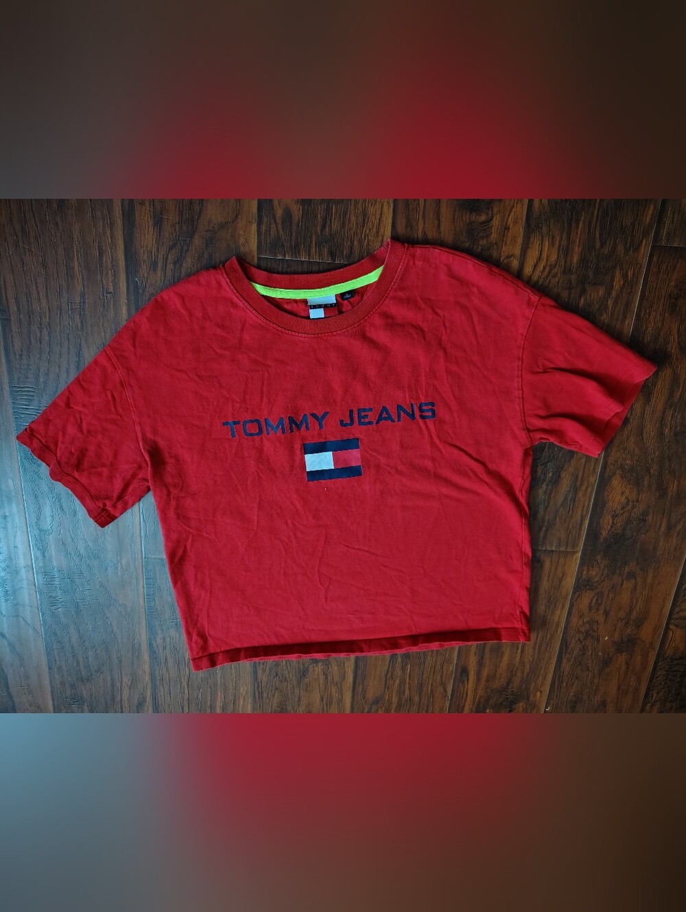 Tommy Hilfiger Jeans Red Casual Minimalist T-Shirt Size M